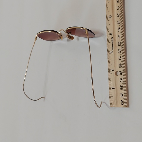 1/10 12 K Gold Filled Sunglasses Wire Frame With Brown Lenses - Picture 10 of 10